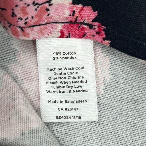 Talbots Floral Black Pink Mid Rise Lined Fitted Pencil Knee Work Dress Skirt 10P - Picture 5 of 7